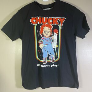 Chucky T-Shirt Men's Large It's Time To Play Short Sleeve Graphic Print Top